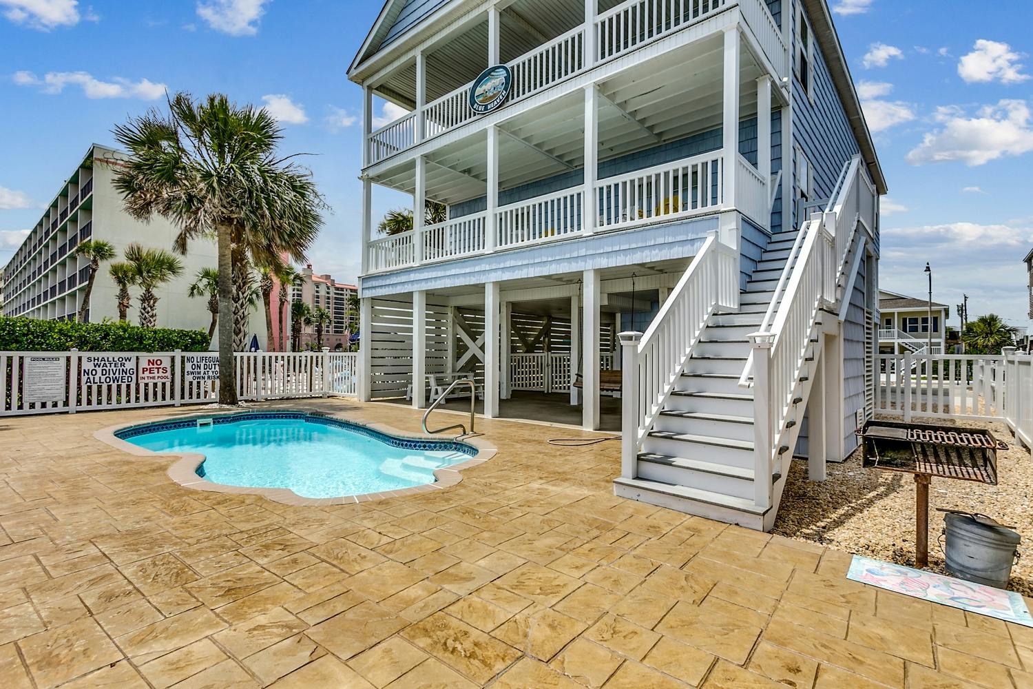 Blue Heaven - 1 - Oceanfront House - North Myrtle Beach Rental